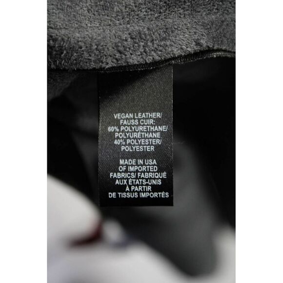 Red Saks Fifth Avenue Womens Vegan Leather Button Down A Line Skirt Black Size L - Picture 5 of 6